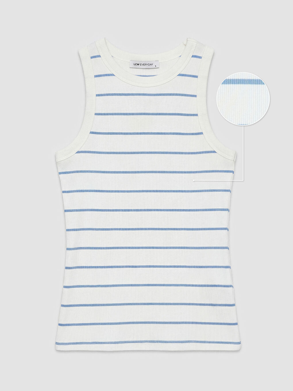 Mavi Bisiklet Yaka Çizgili Kadın Atlet-4