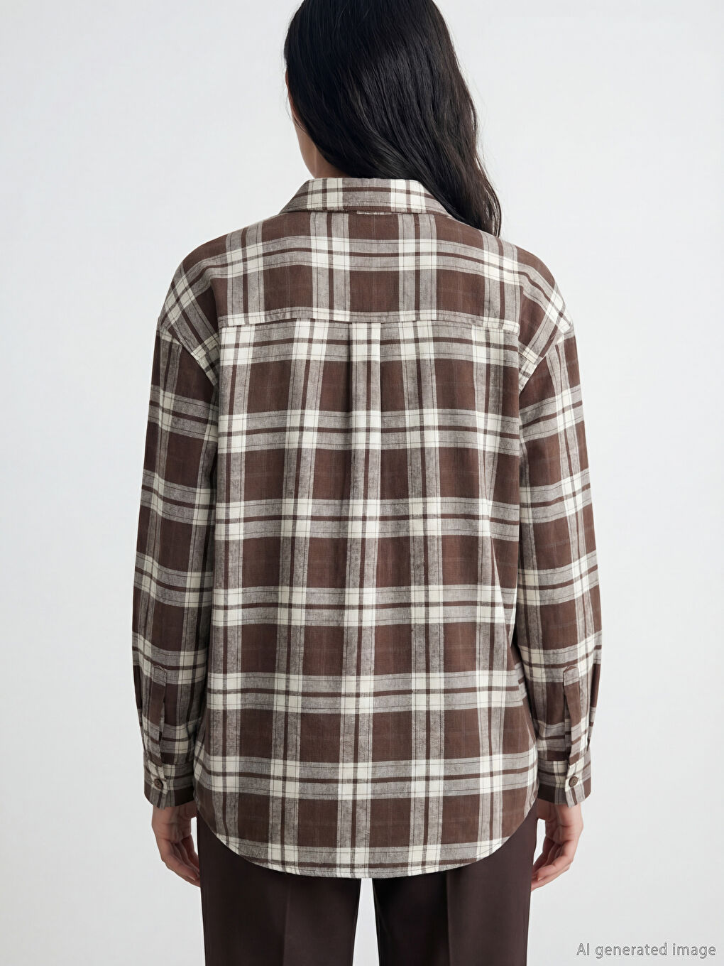 Plaid Oversized Women's Shirt-1