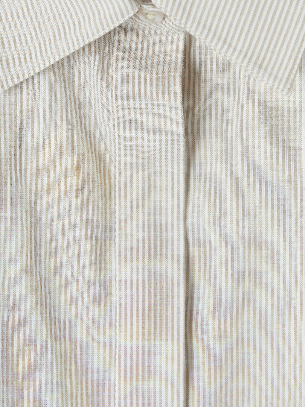 Lace Detailed Striped Poplin Women's Shirt-6