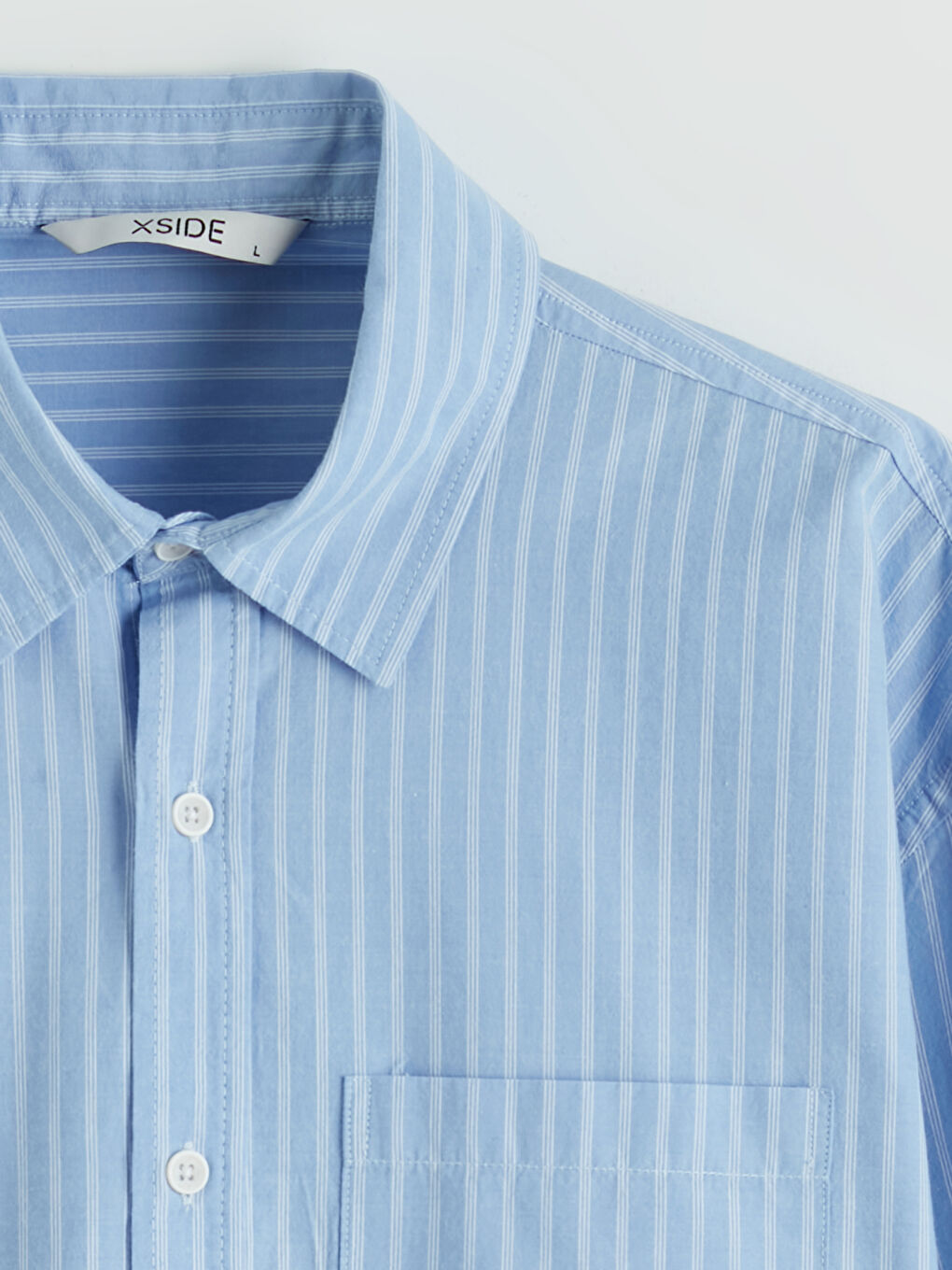 Mavi Regular Fit Çizgili Poplin Erkek Gömlek-1