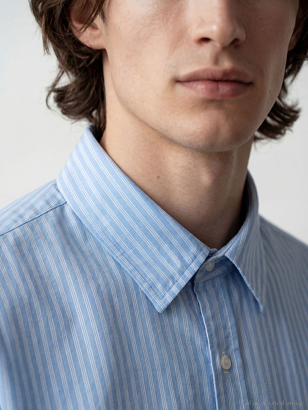 Mavi Regular Fit Çizgili Poplin Erkek Gömlek-2