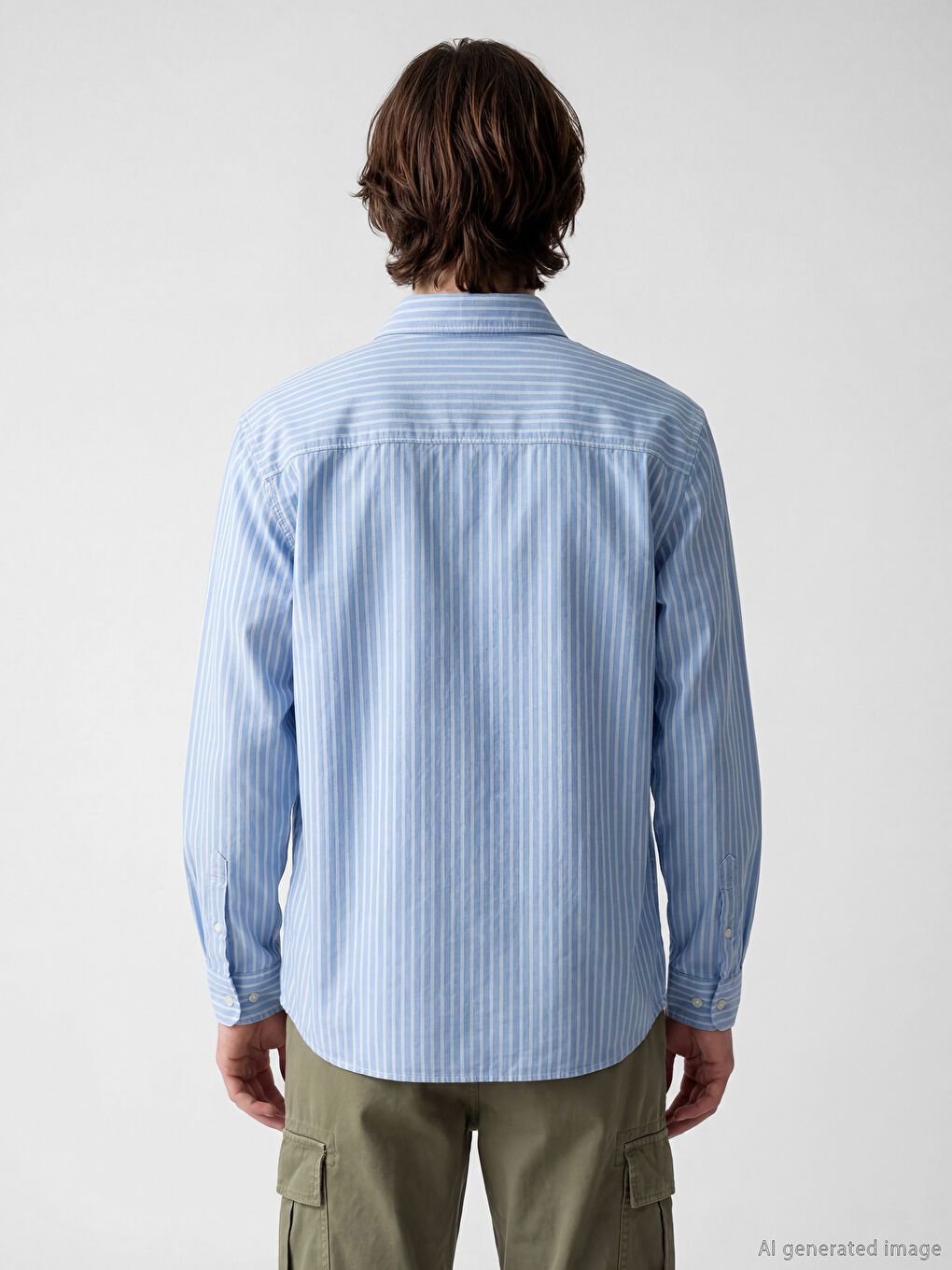 Mavi Regular Fit Çizgili Poplin Erkek Gömlek-3