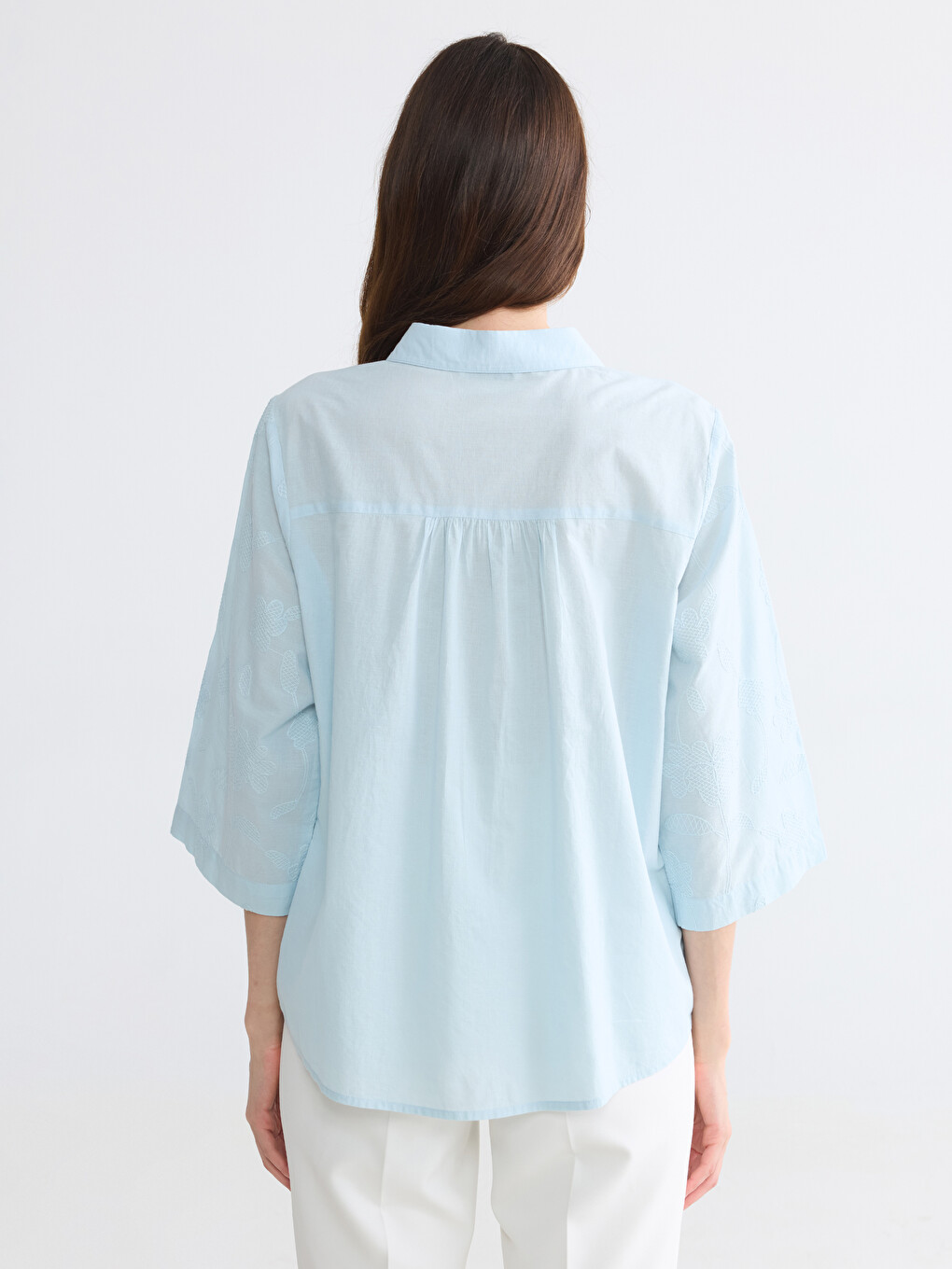 Embroidered Poplin Women's Shirt-3