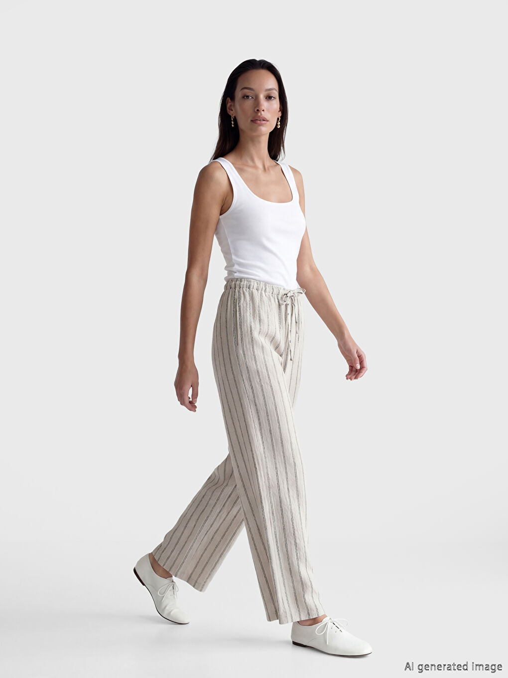 Elastic Waist Striped Women's Sweatpants