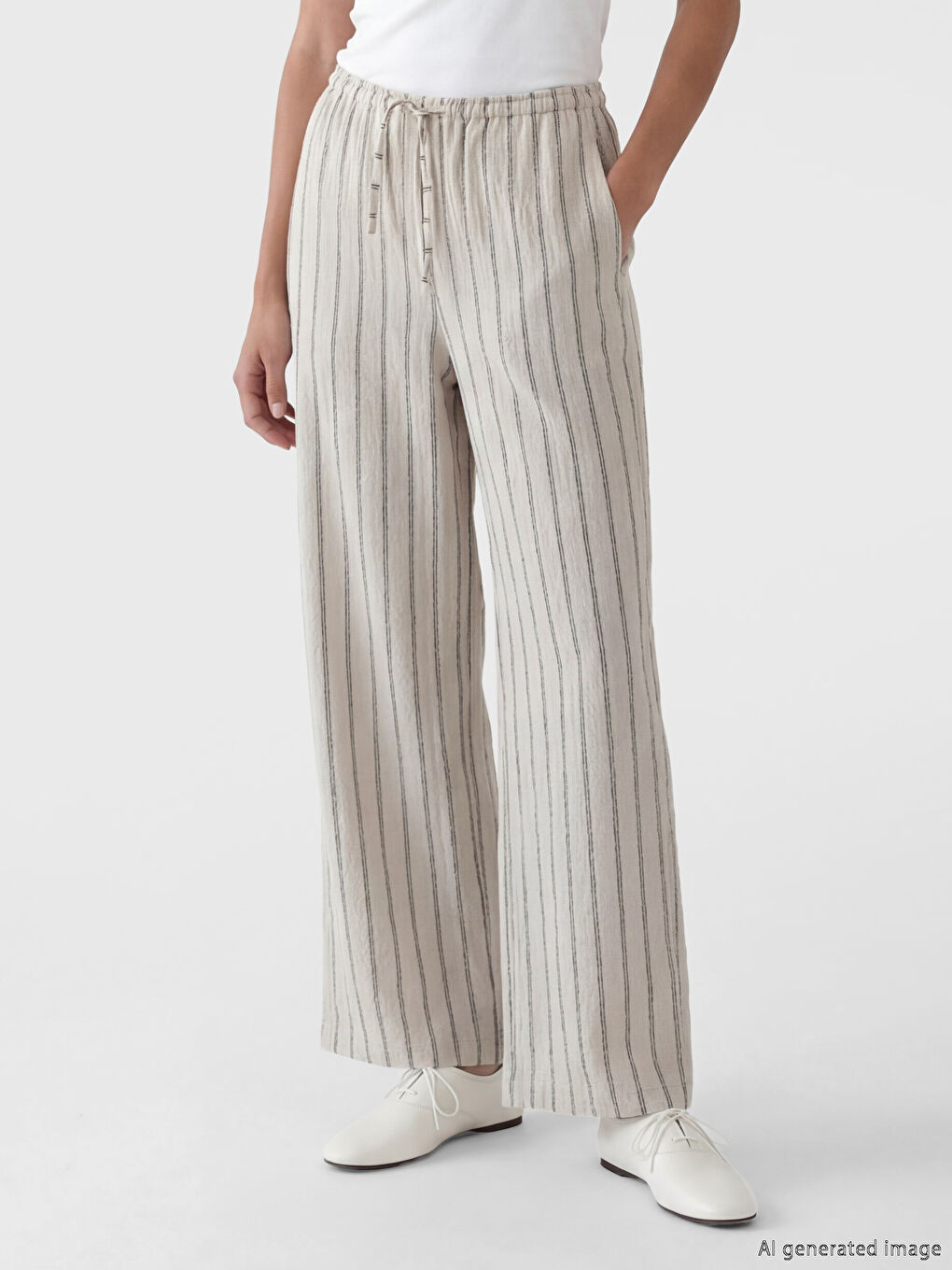 Elastic Waist Striped Women's Sweatpants-1