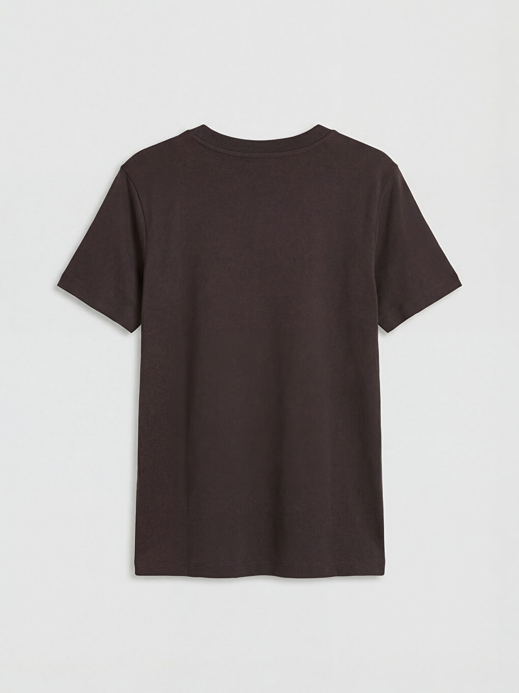 Kahverengi Bisiklet Yaka Kadın Tişört-1