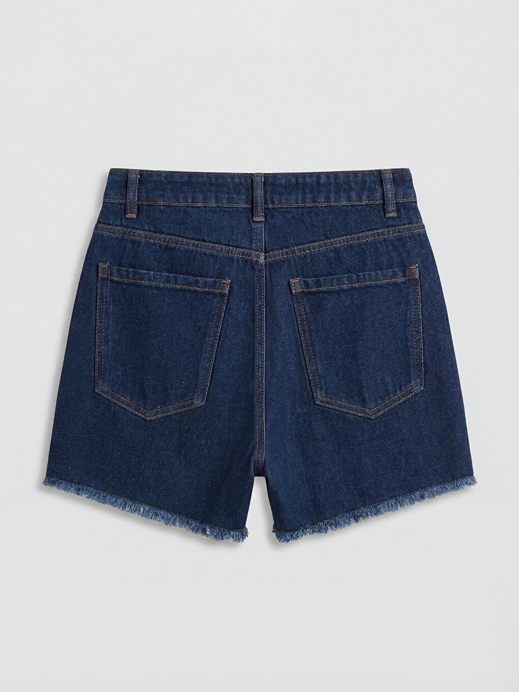 High Waisted Women's Denim Overlay Shorts-5