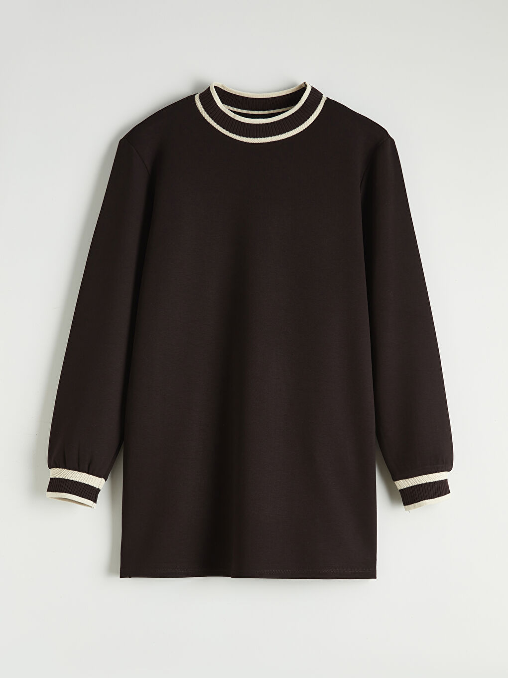 Mürdüm Dik Yaka Soft Touch Kadın Sweatshirt Tunik