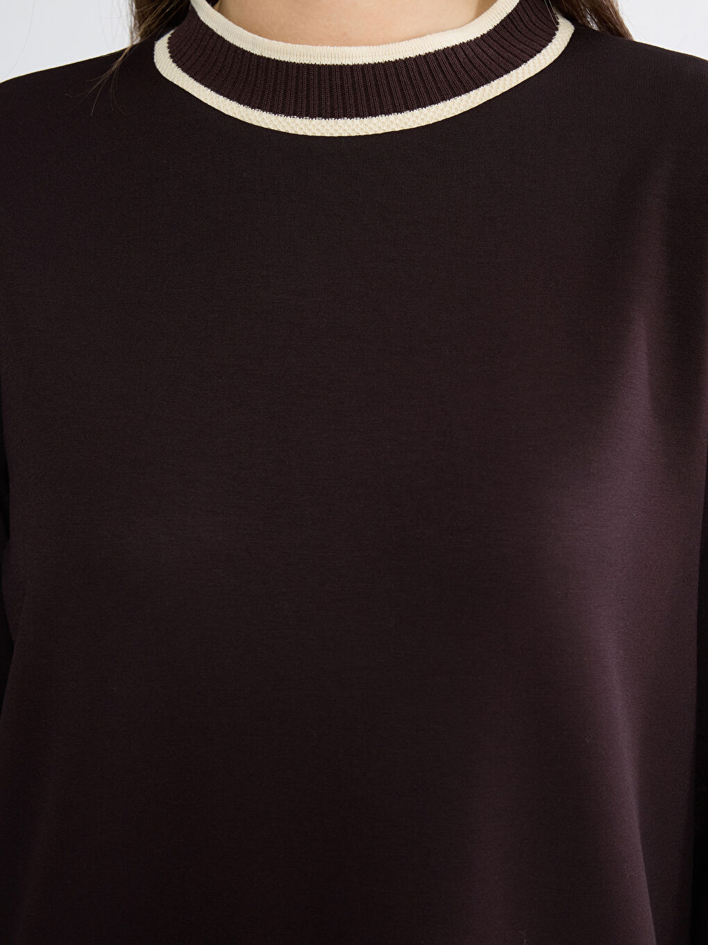 Mürdüm Dik Yaka Soft Touch Kadın Sweatshirt Tunik-6