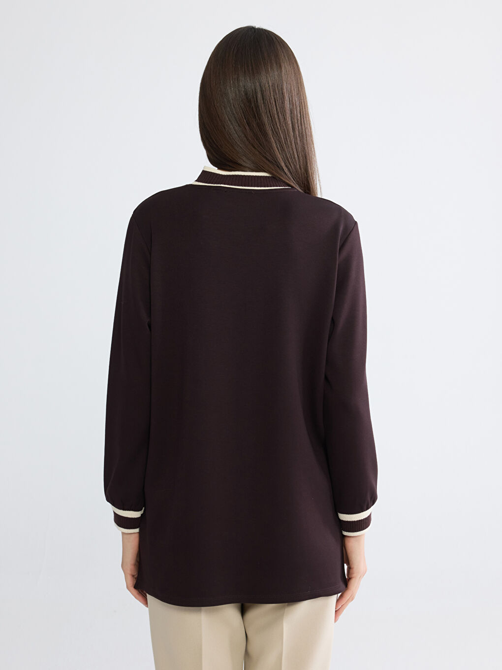 Mürdüm Dik Yaka Soft Touch Kadın Sweatshirt Tunik-7