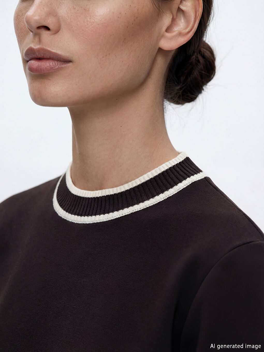 Mürdüm Dik Yaka Soft Touch Kadın Sweatshirt Tunik-5