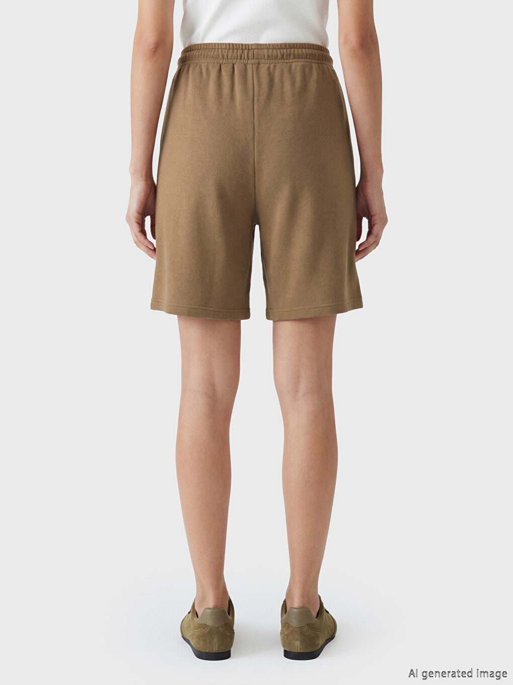 Pantaloni scurți cu talie elastică pentru femei-3
