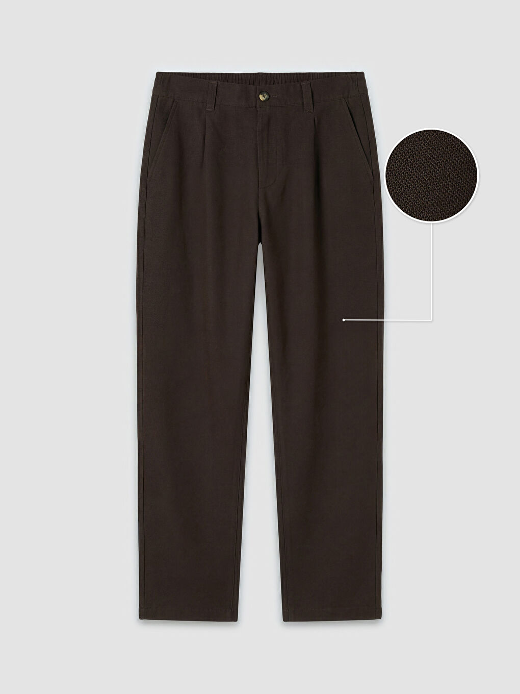 Kahverengi Standart Kalıp Erkek Dokulu Pileli Pantolon