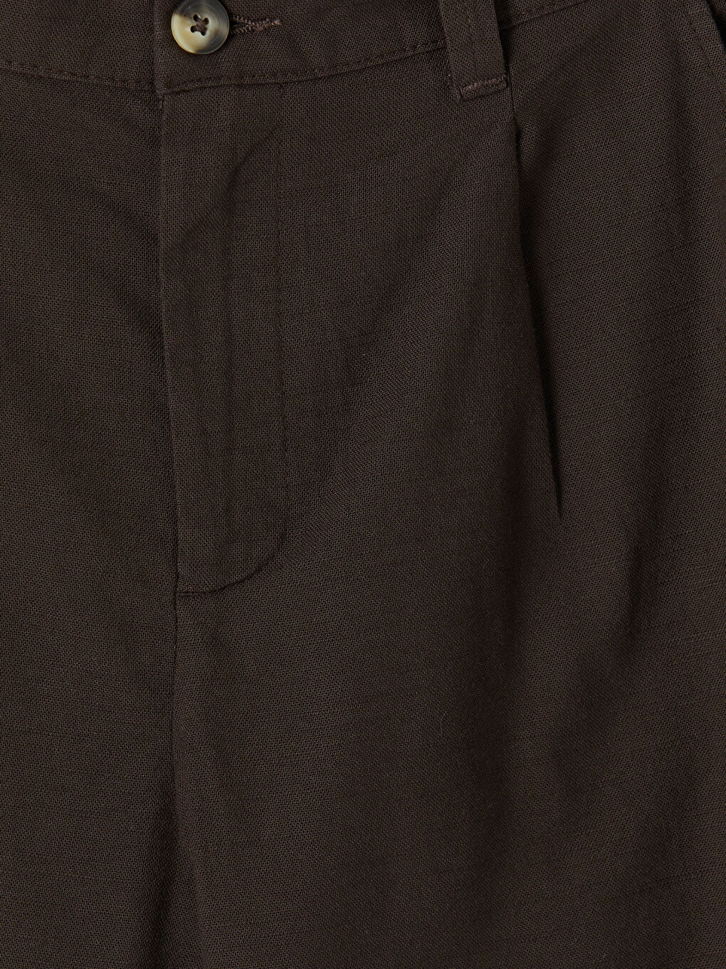 Kahverengi Standart Kalıp Erkek Dokulu Pileli Pantolon-2