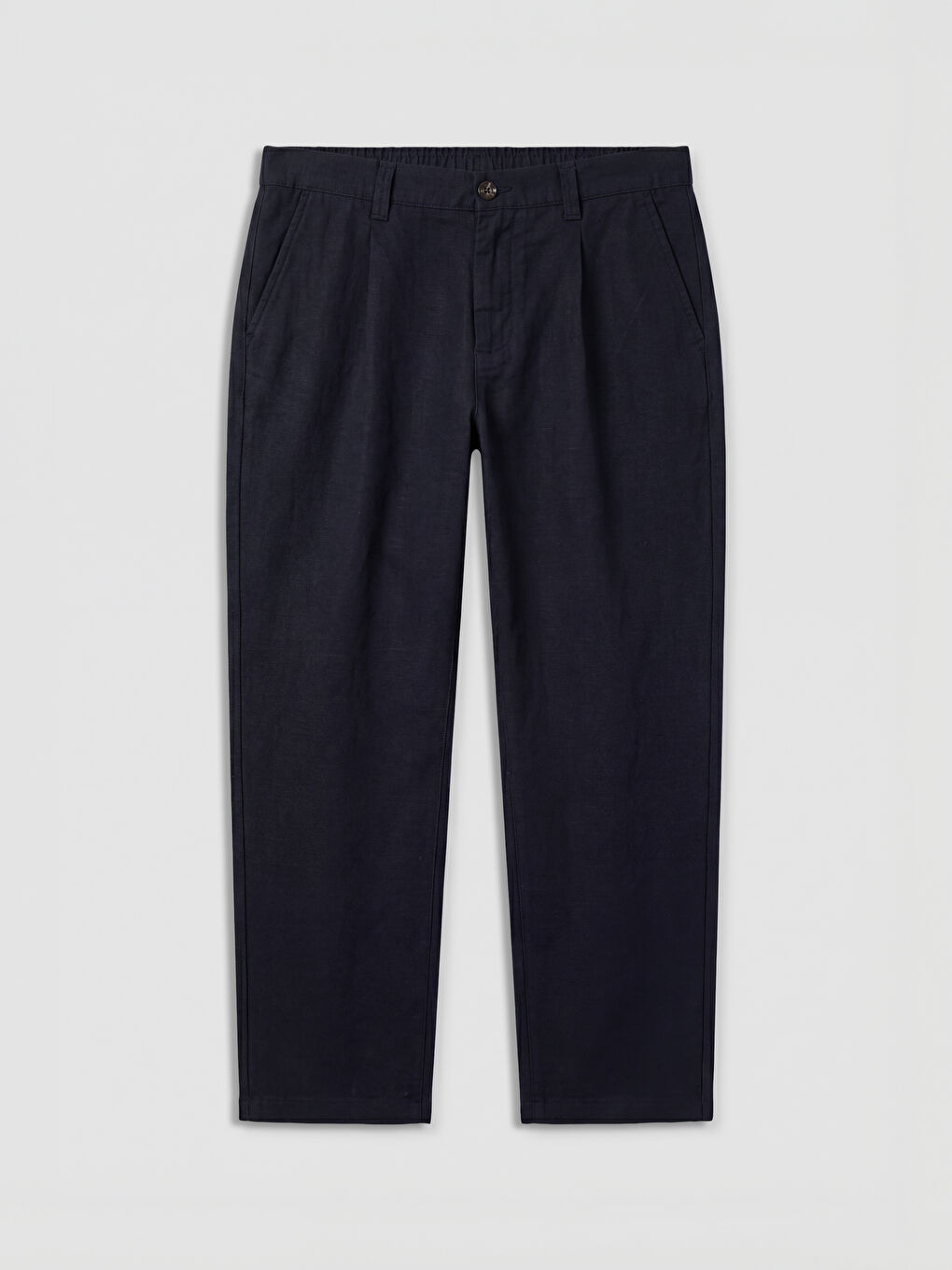 Siyah Standart Kalıp Erkek Pileli Pantolon