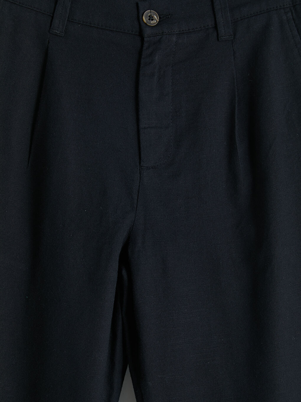 Siyah Standart Kalıp Erkek Pileli Pantolon-2