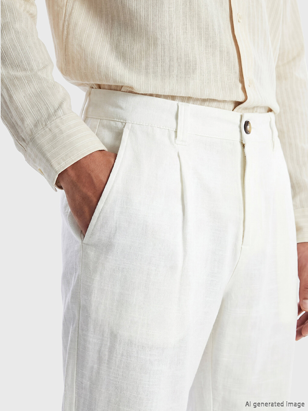 Standard Fit Men's Pleated Trousers-2