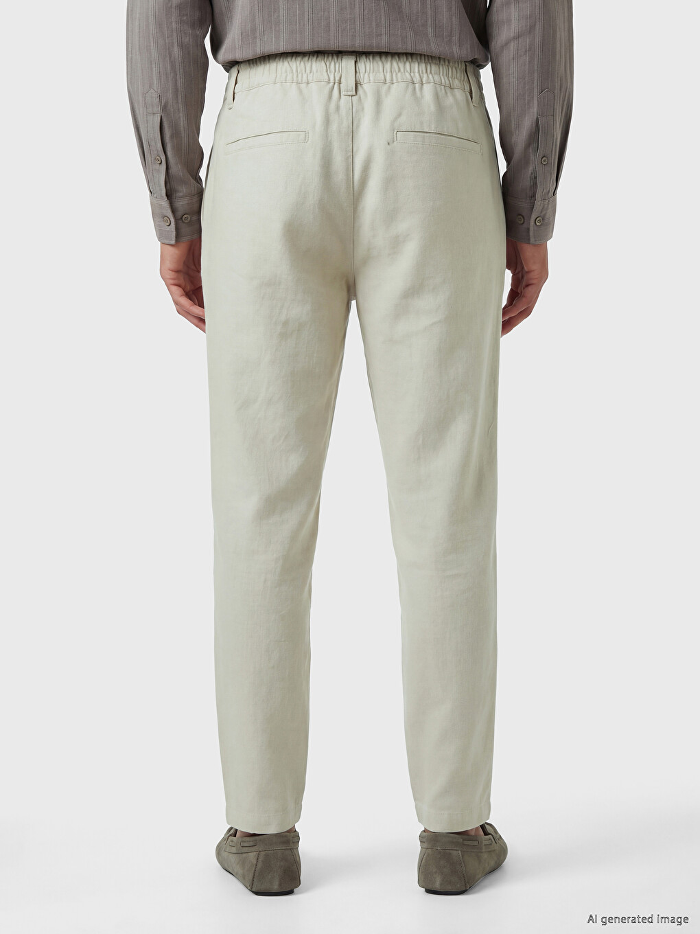 Standard Fit Pleated Men's Textured Trousers-3