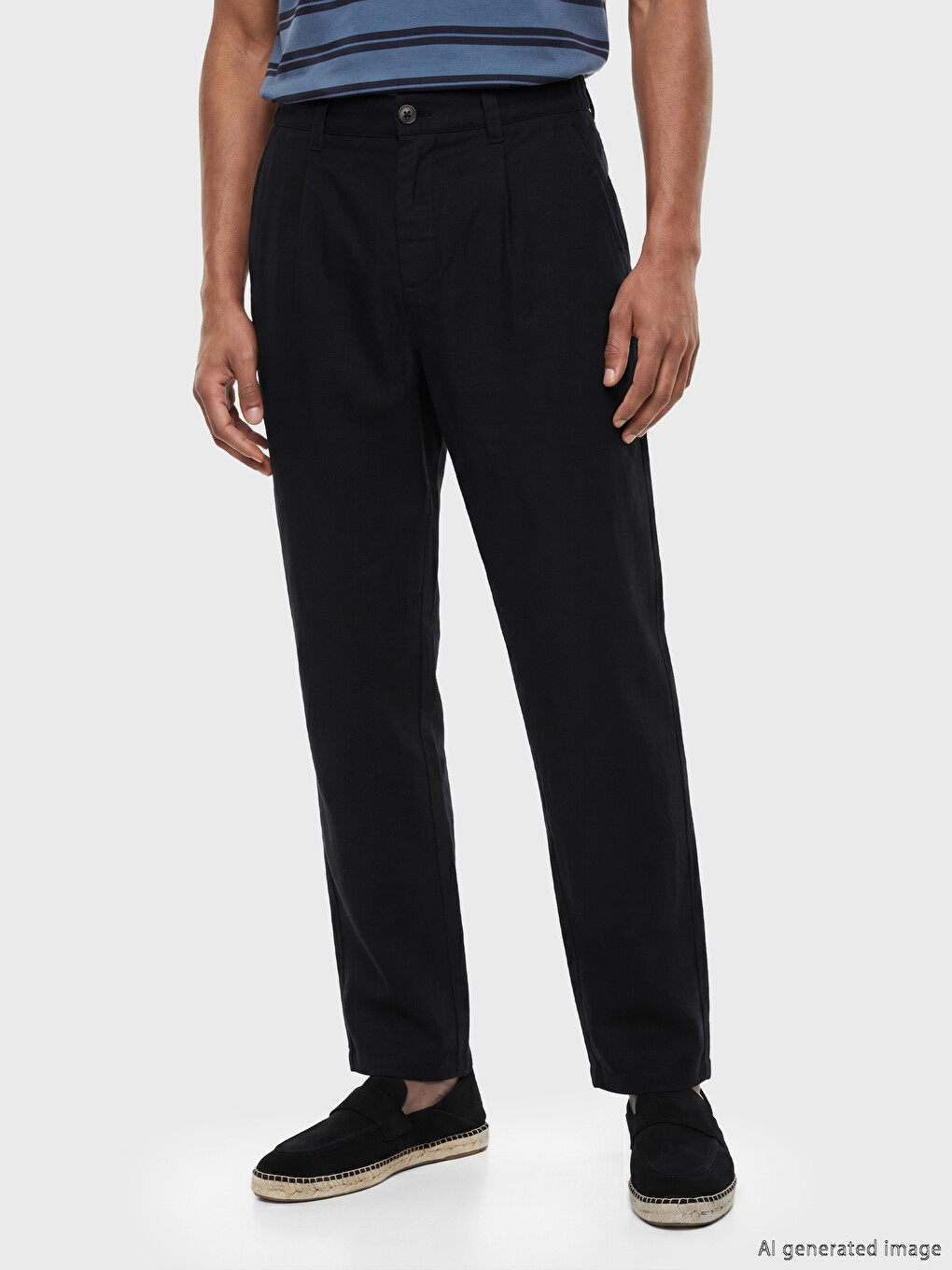 Standard Fit Men's Pleated Trousers-1