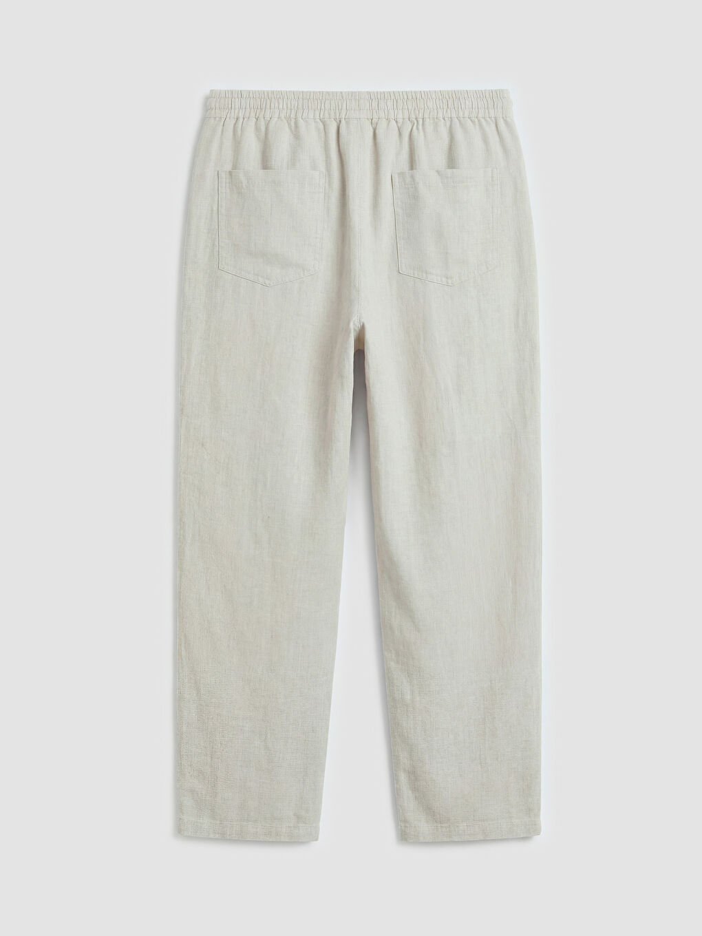 Bej Regular Fit %100 Keten Erkek Pantolon-1