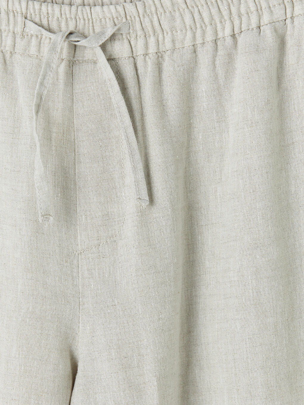 Bej Regular Fit %100 Keten Erkek Pantolon-2