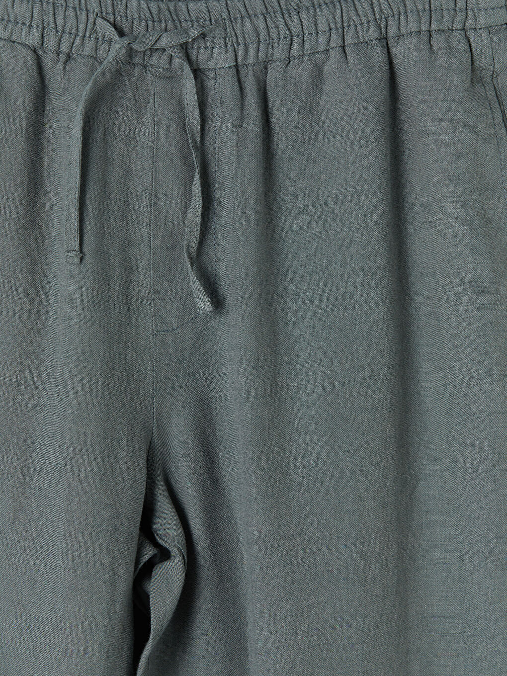 Yeşil Regular Fit %100 Keten Erkek Pantolon-2