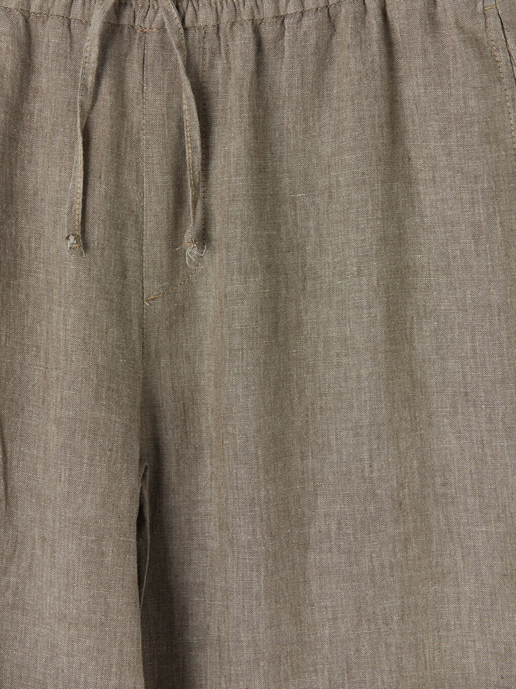 Kahverengi Regular Fit %100 Keten Erkek Pantolon-2