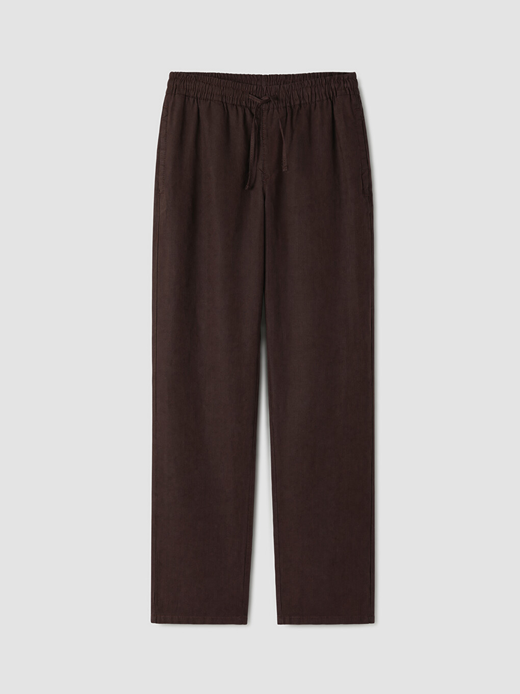 Kırmızı Regular Fit Erkek Keten Pantolon-4