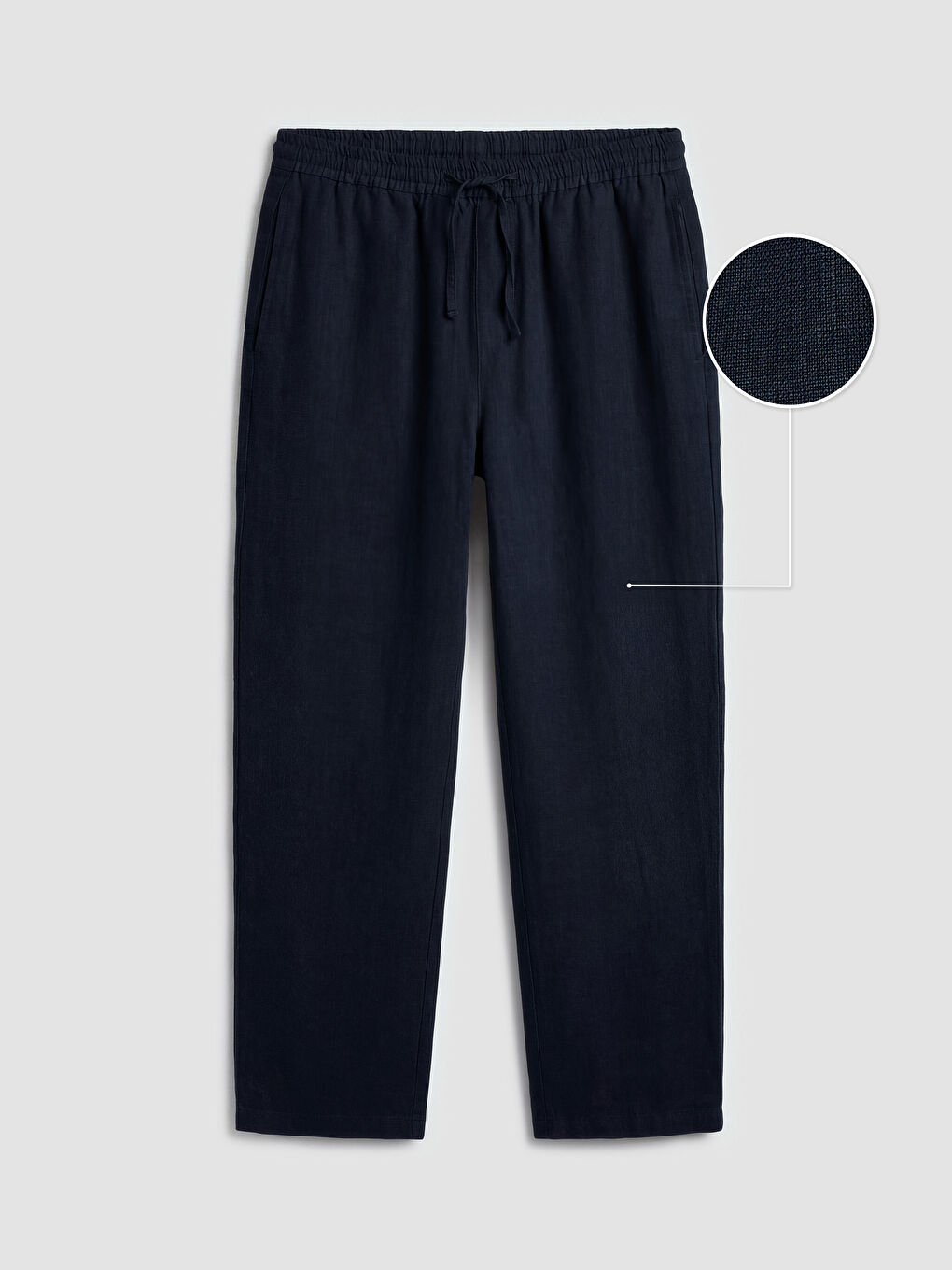 Lacivert Regular Fit %100 Keten Erkek Pantolon