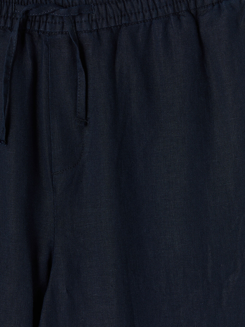 Lacivert Regular Fit %100 Keten Erkek Pantolon-2