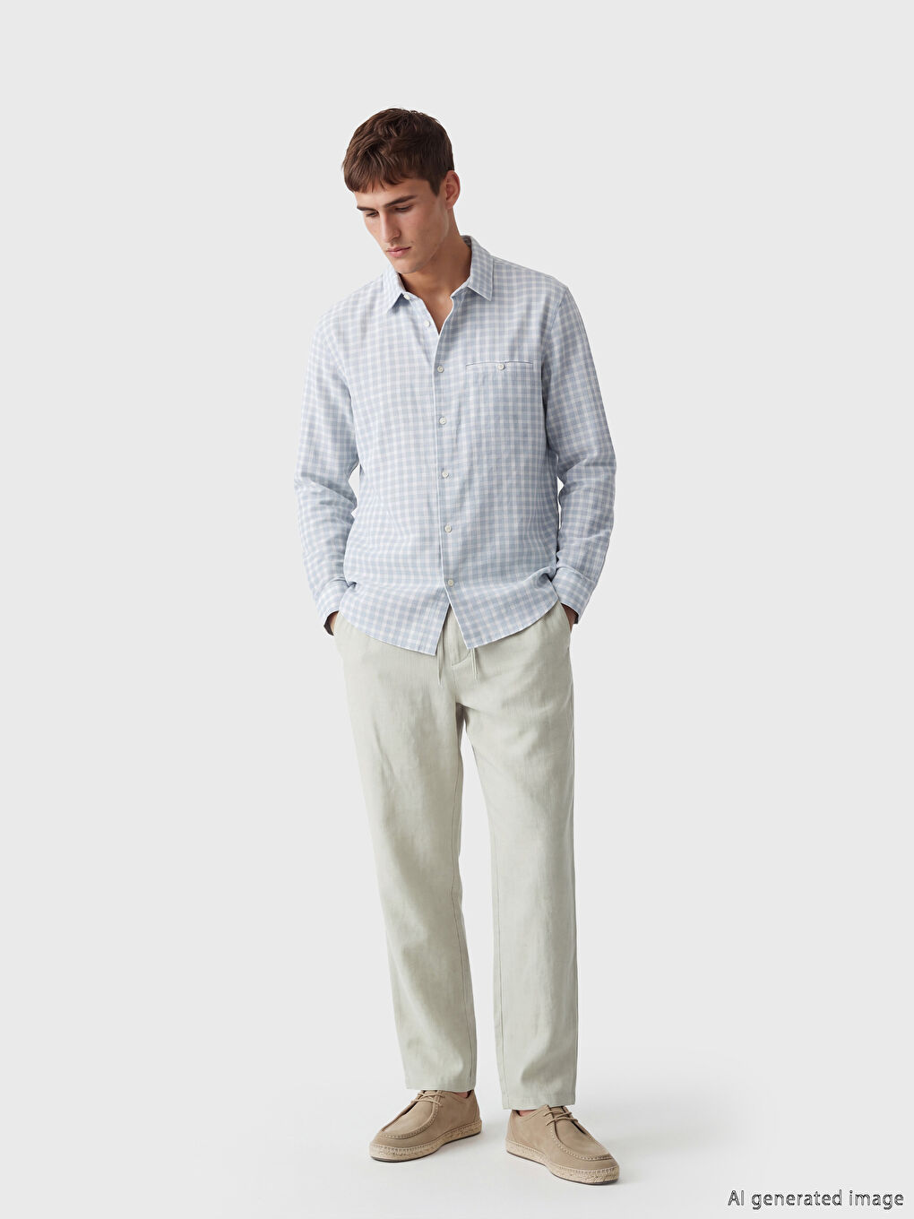 Regular Fit %100 Linen Men's Trousers