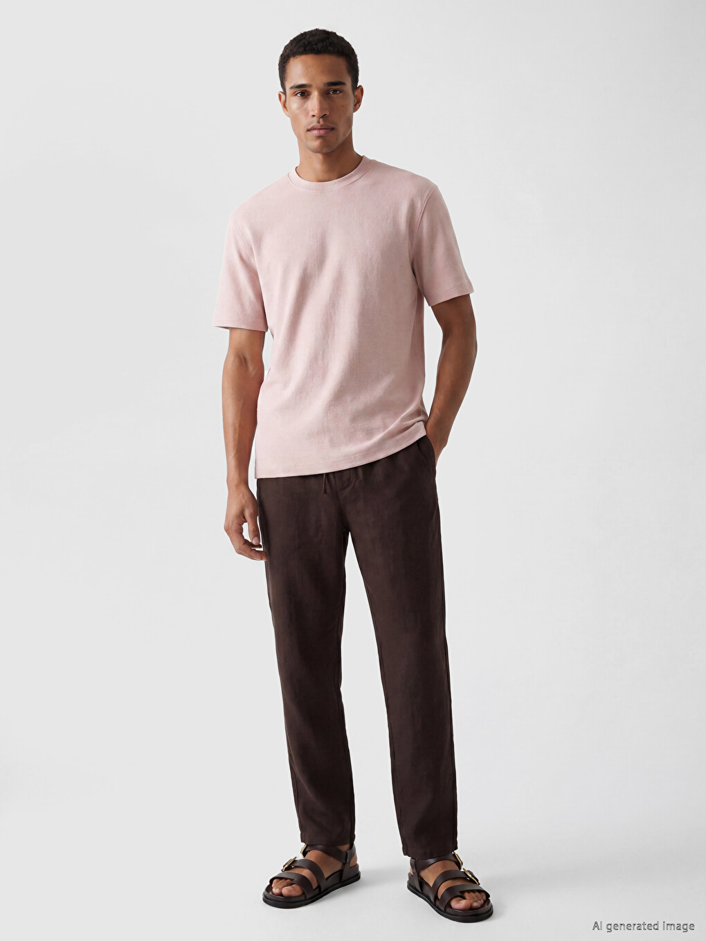 Kırmızı Regular Fit Erkek Keten Pantolon-1