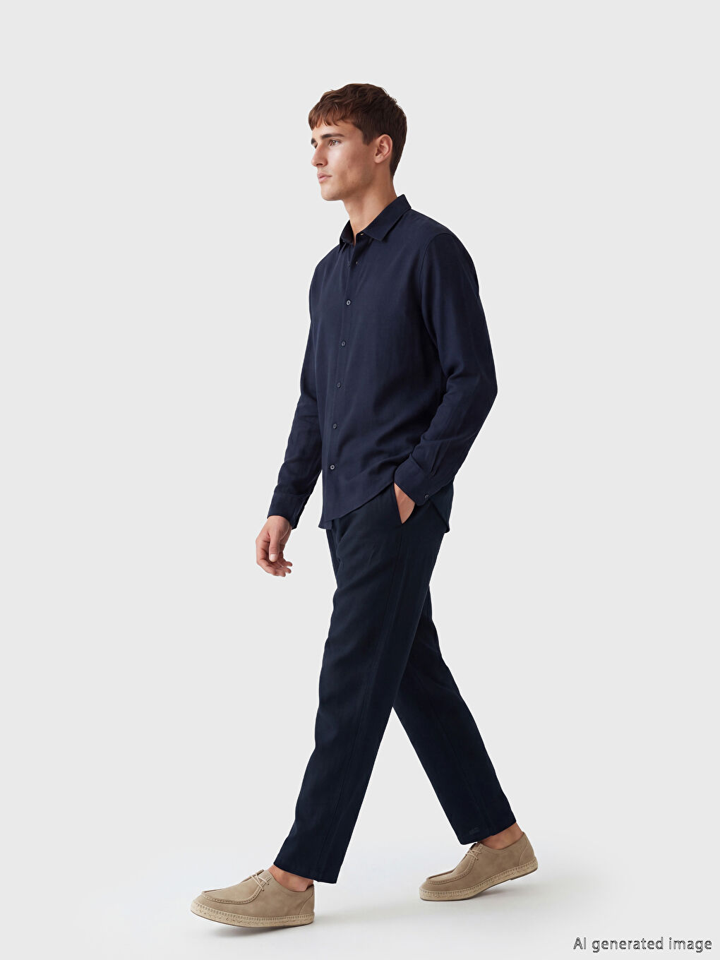 Regular Fit %100 Linen Men's Trousers