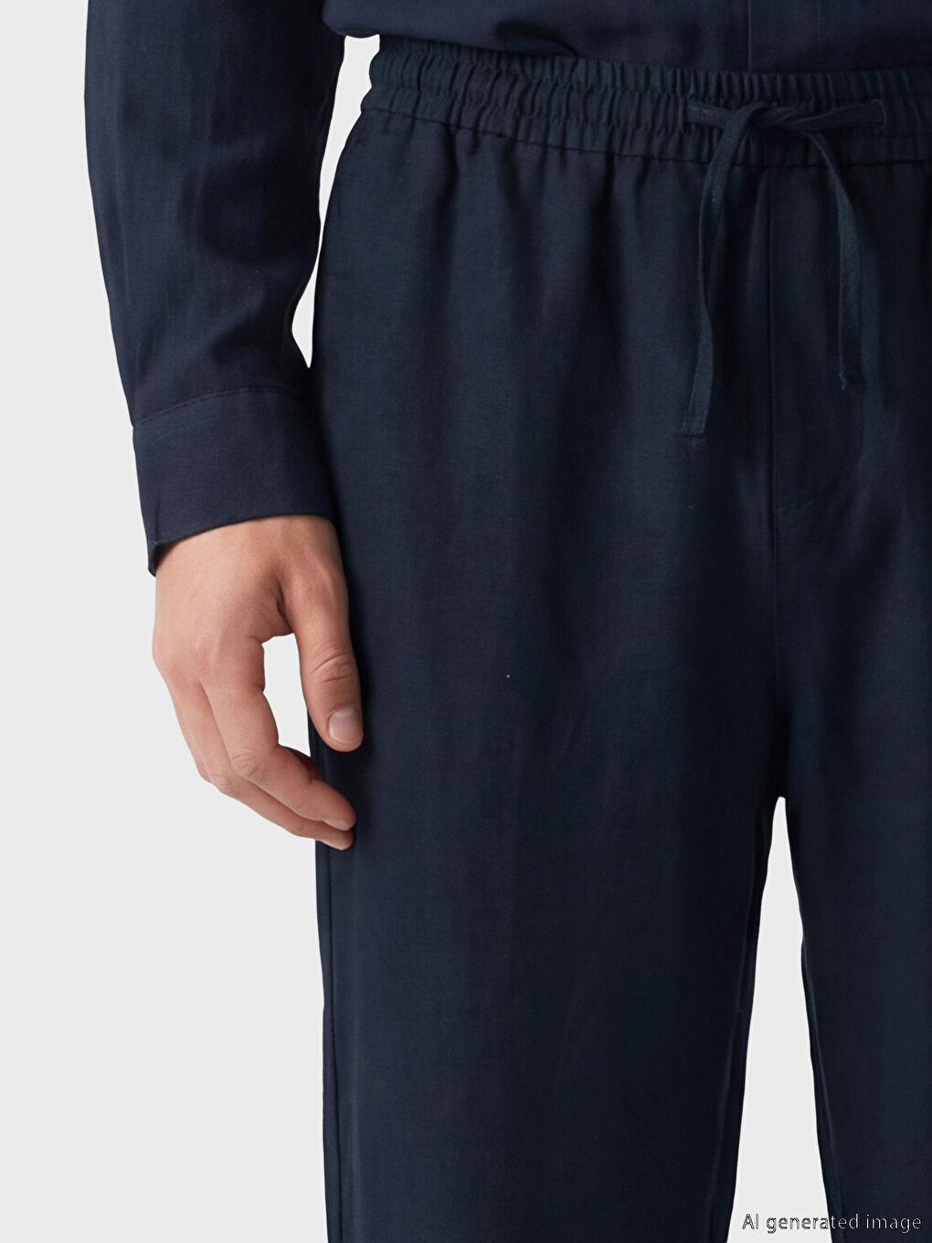Regular Fit %100 Linen Men's Trousers-2