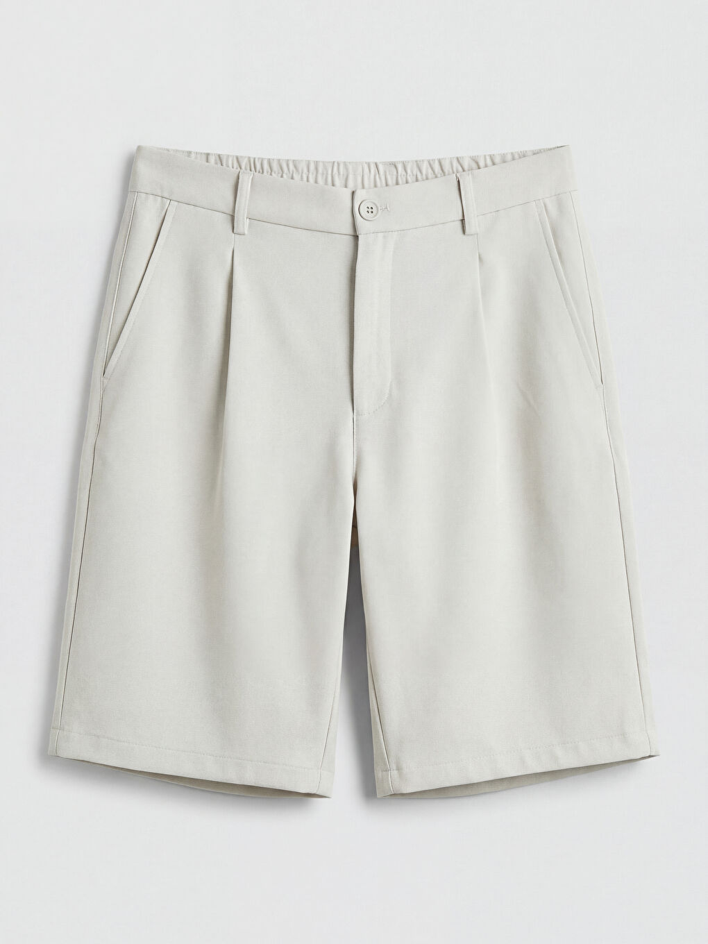 Bej Standart Kalıp Erkek Şort-4