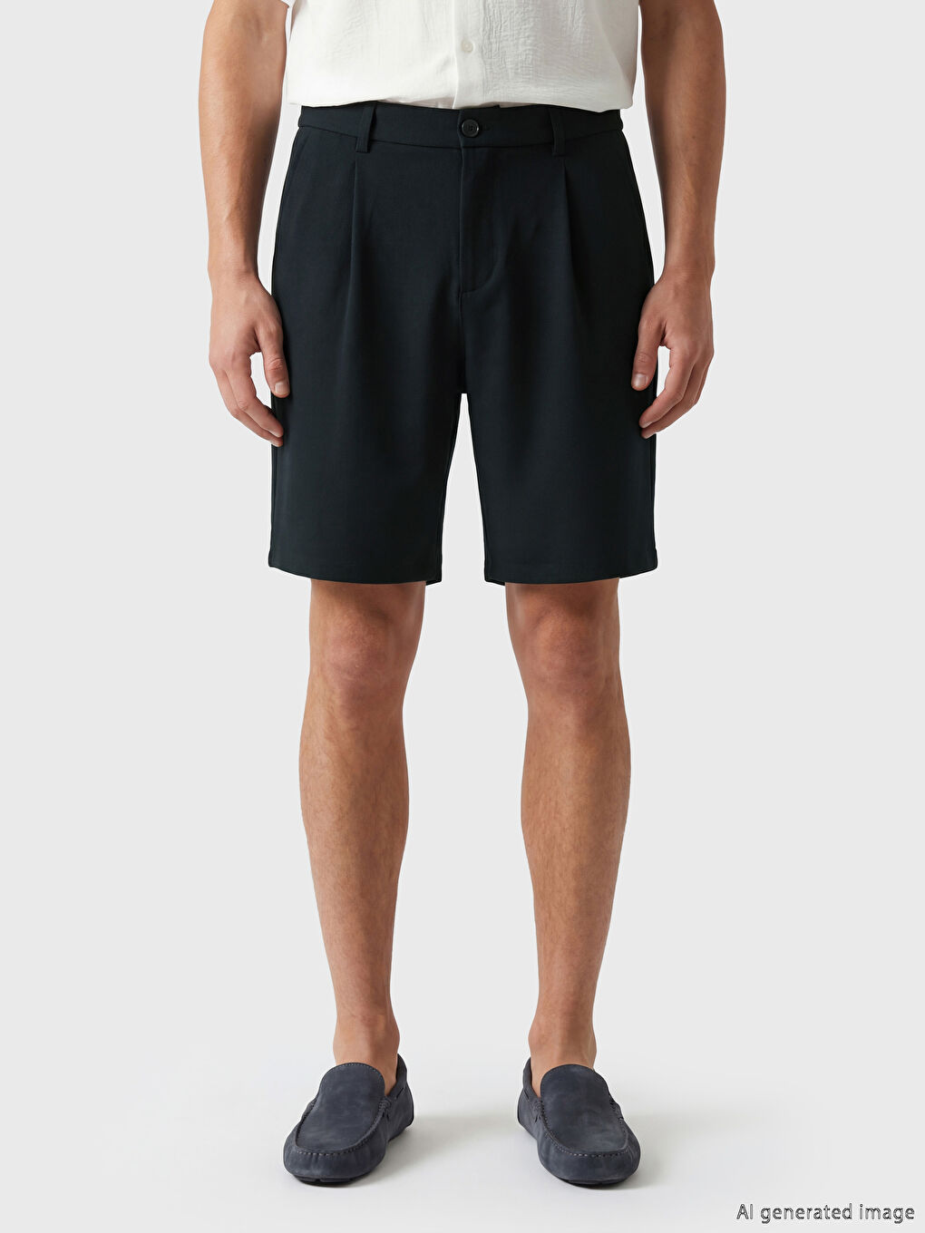 Lacivert Standart Kalıp Erkek Şort-1