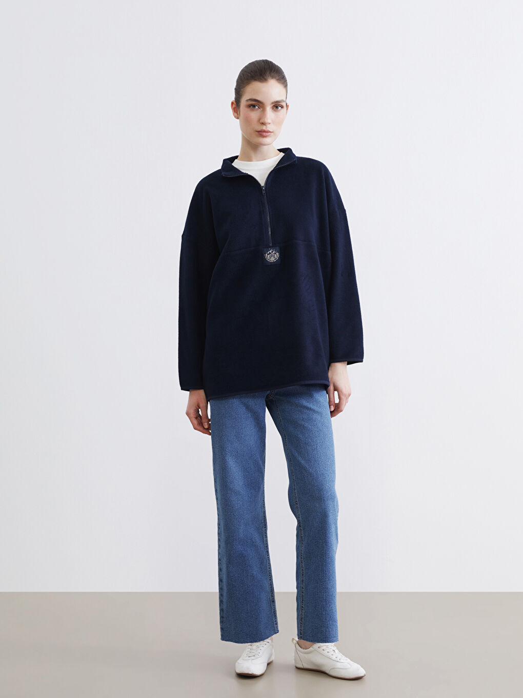 تونیکی سویتشێرت شینی تۆخ ژن-1