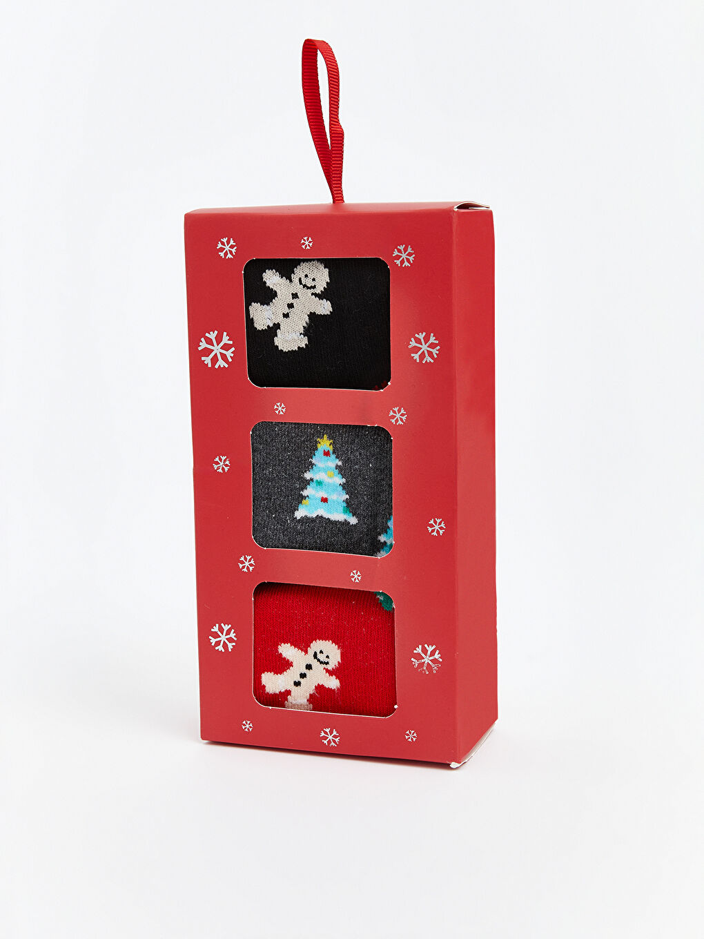 Siyah Yılbaşı Temalı Kadın Soket Çorap 3'lü