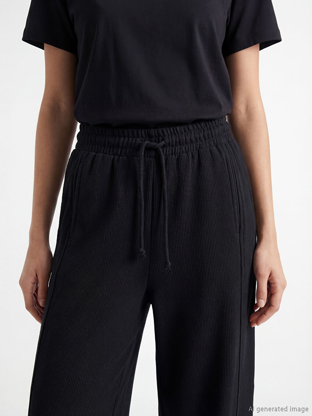 Women's Thick Sweatpants with Elastic Waistband-2