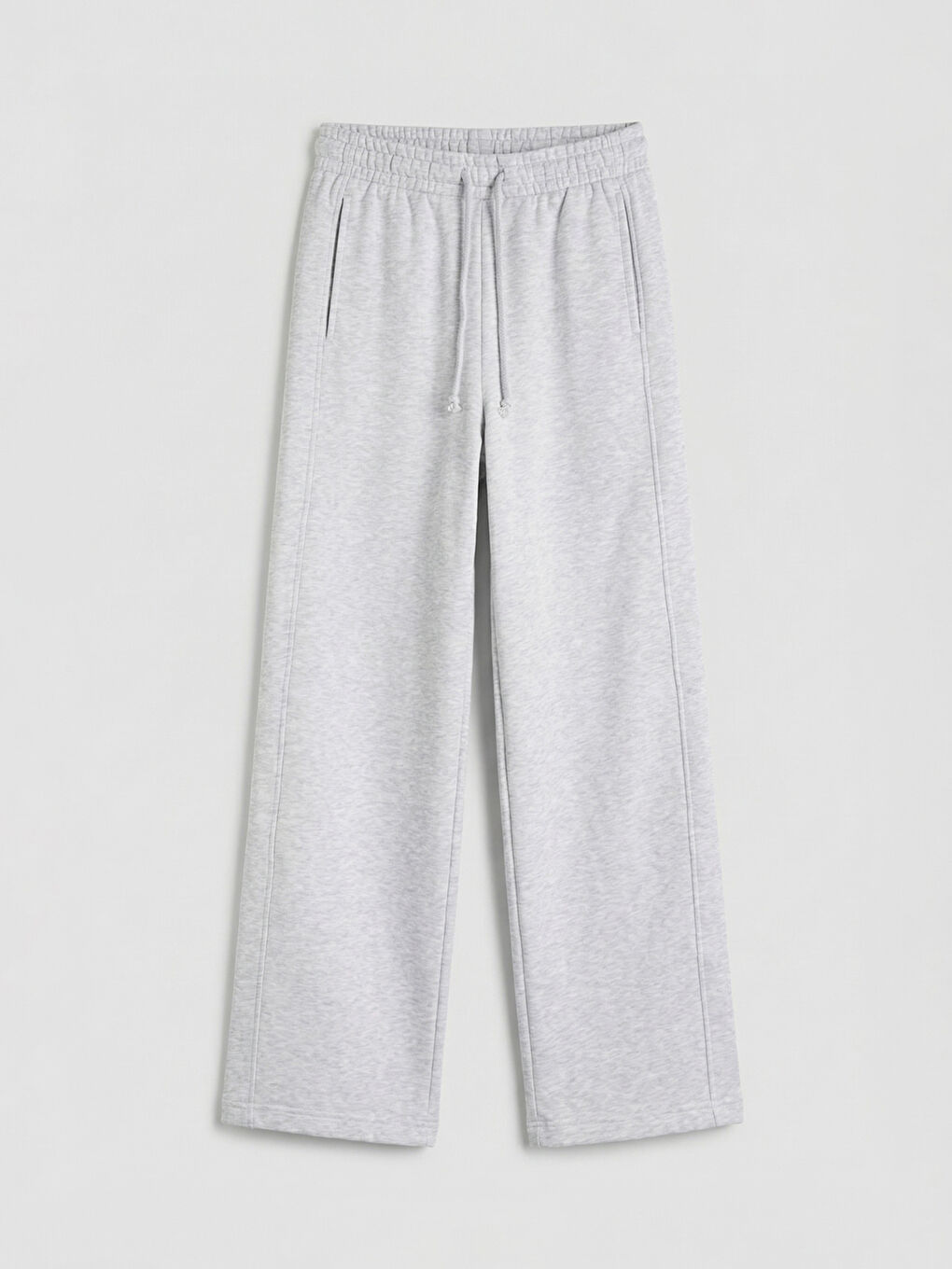 Gri Beli Lastikli Kadın Kalın Eşofman Altı