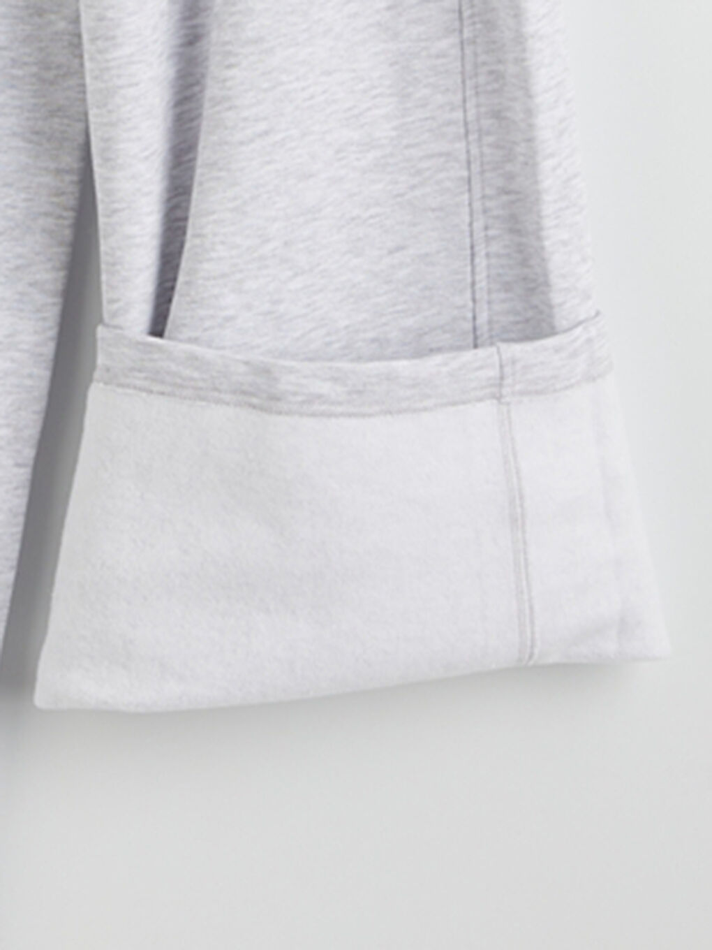 Gri Beli Lastikli Kadın Kalın Eşofman Altı-2