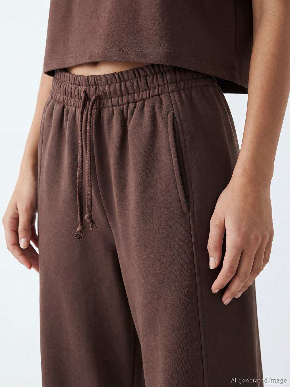 Women's Thick Sweatpants with Elastic Waistband-2