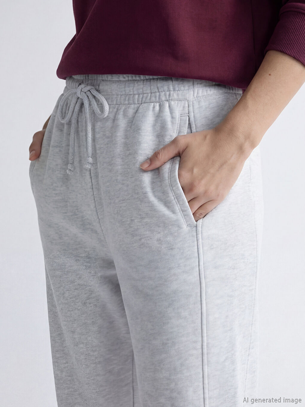 Women's Thick Sweatpants with Elastic Waistband-2