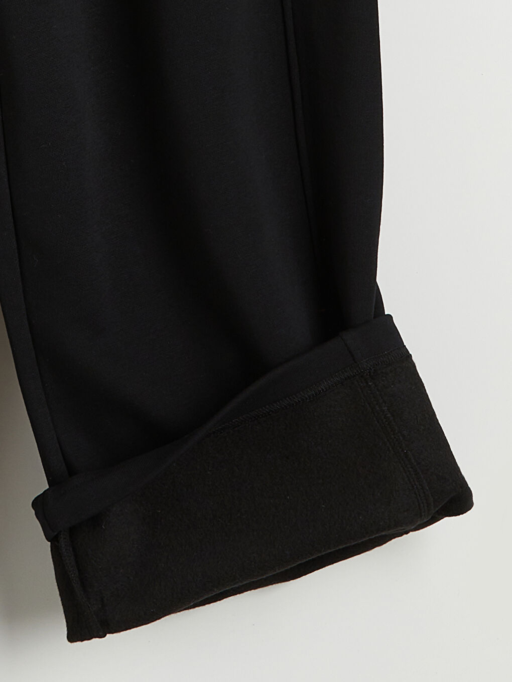 Siyah Beli Lastikli Kadın Kalın Eşofman Altı	-1