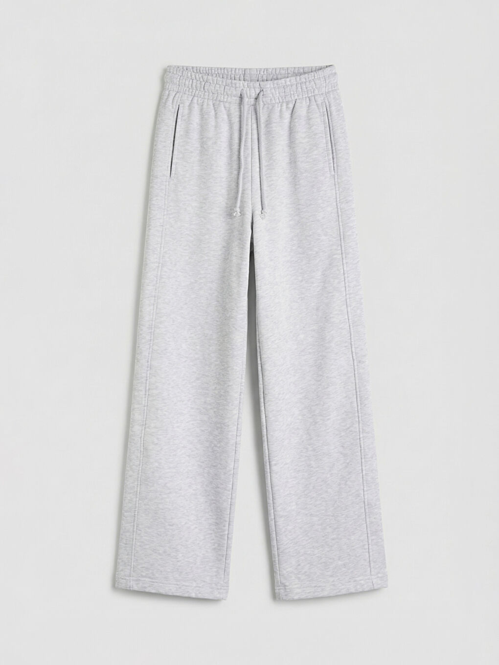 Gri Beli Lastikli Kadın Kalın Eşofman Altı	