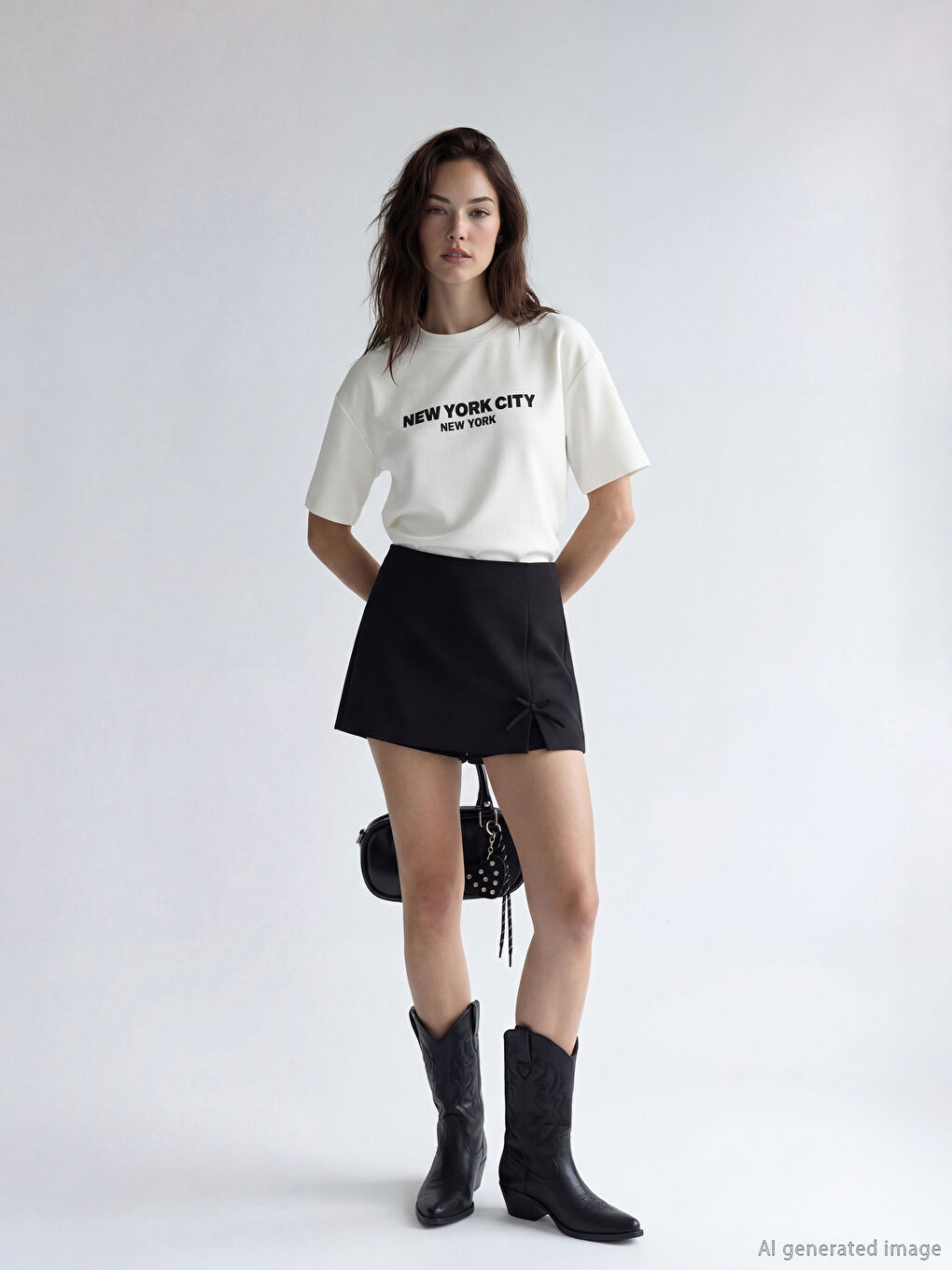 Zippered Waist Bow Detail Shorts Skirt