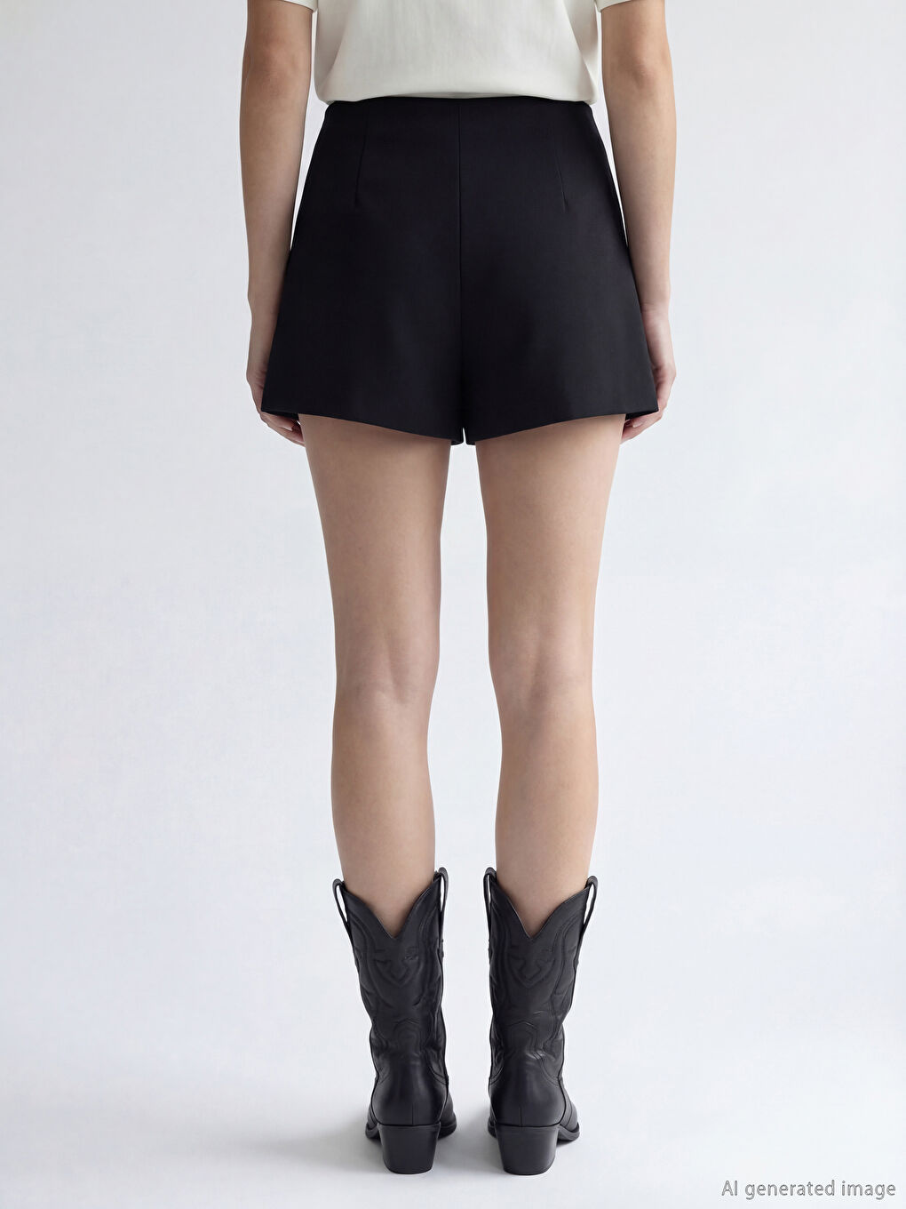 Юбка-шорты с бантом на талии и молнией-3