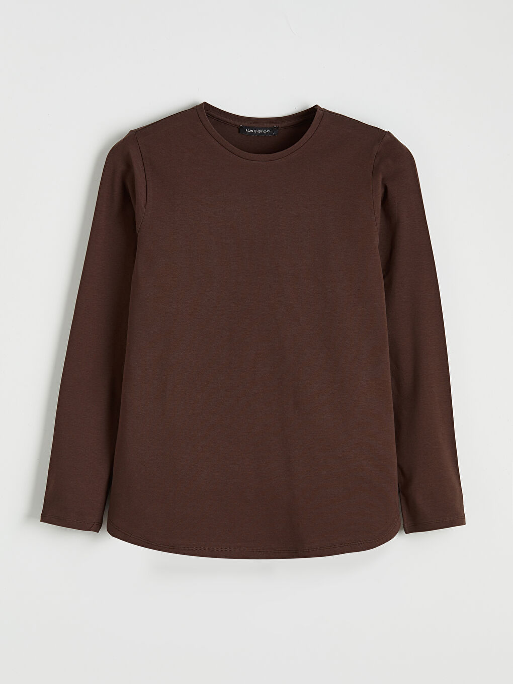 Kahverengi Bisiklet Yaka Kadın Tişört