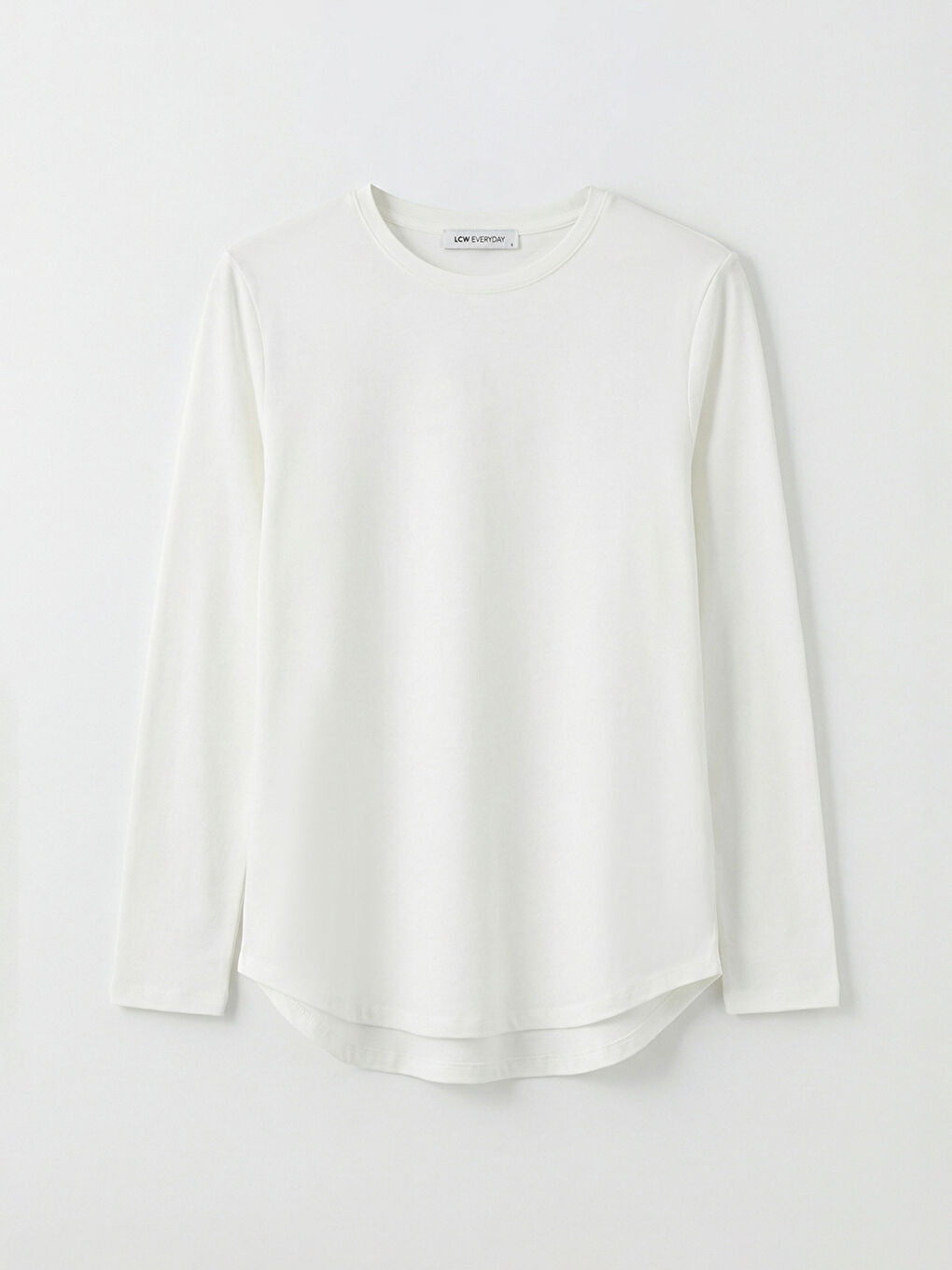 Ekru Bisiklet Yaka Kadın Tişört