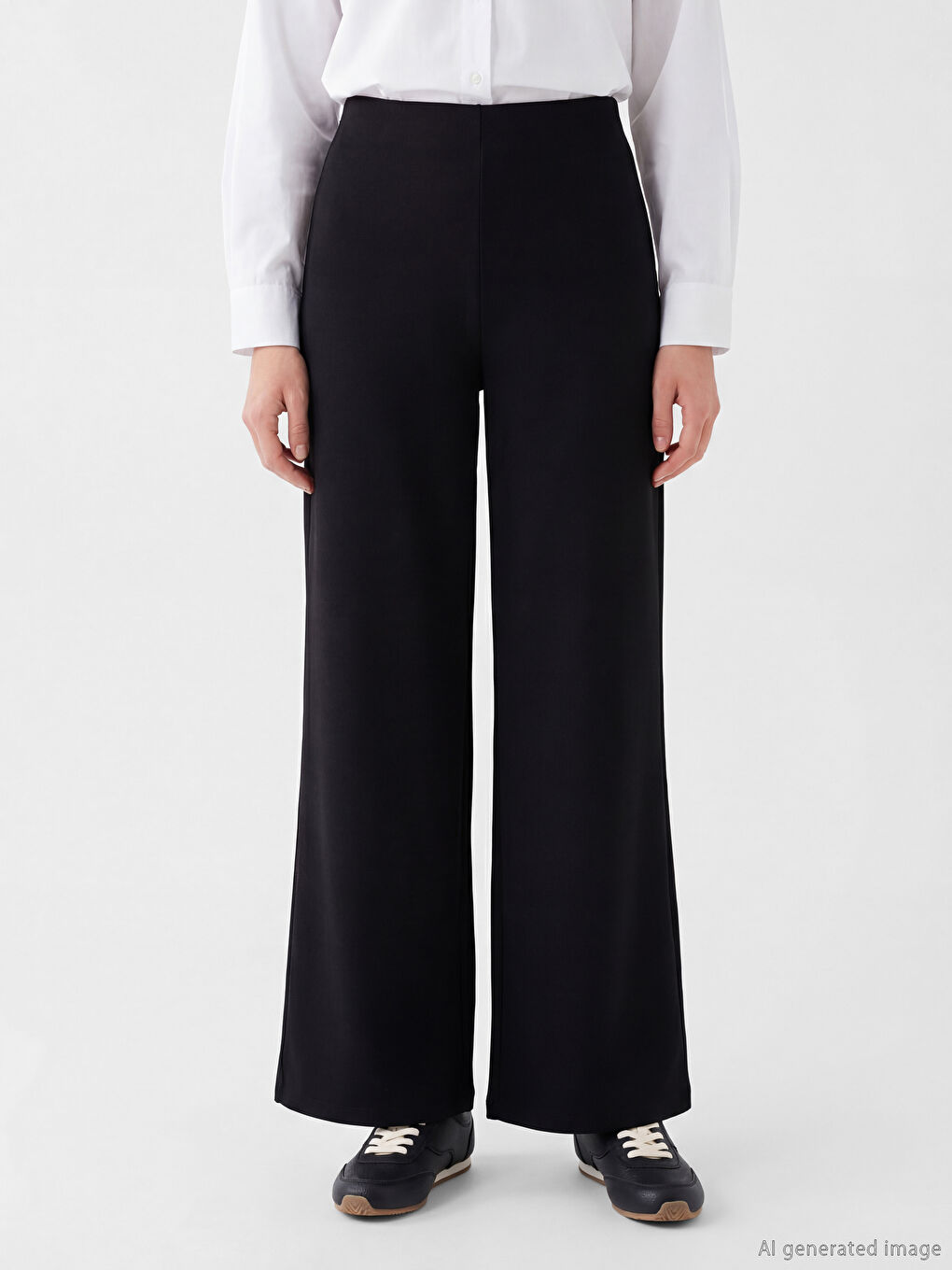 Siyah Beli Lastikli Soft Touch Kadın Eşofman Altı-1